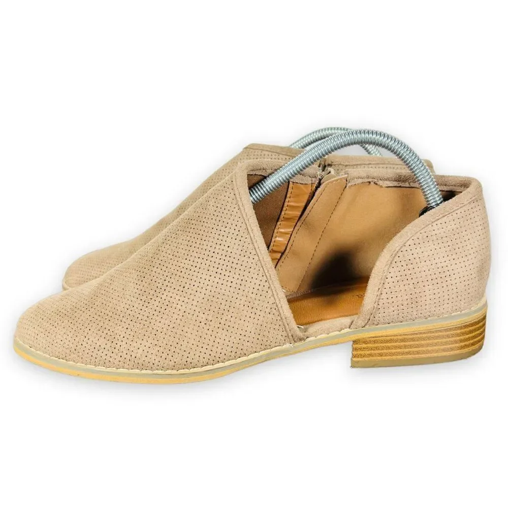Indigo Rd Hansun Low‎ Ankle Boots Tan Vegan Suede Women's 10M